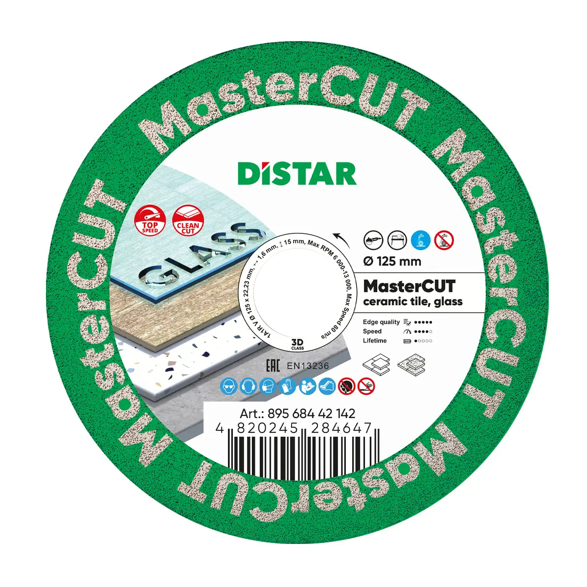 Dijamantna rezna ploča 1A1R V 125x22,23 MasterCUT №1