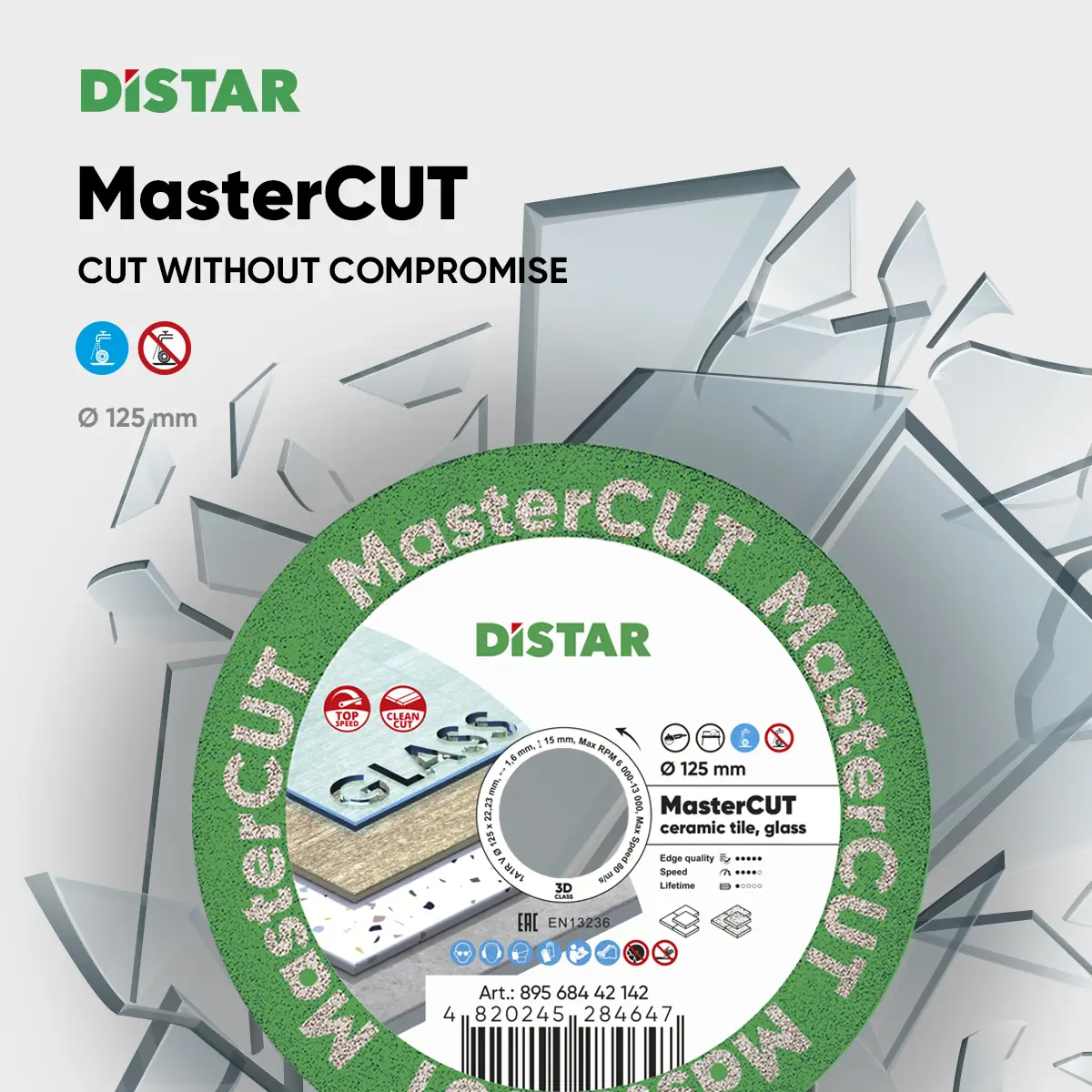 Dijamantna rezna ploča 1A1R V 125x22,23 MasterCUT №7