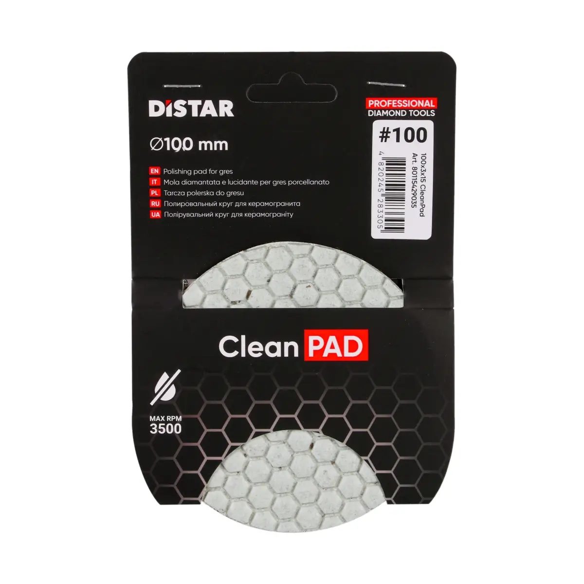 Brzi polirni jastučić za čisto brušenje 100x3x15 CleanPad #100 1