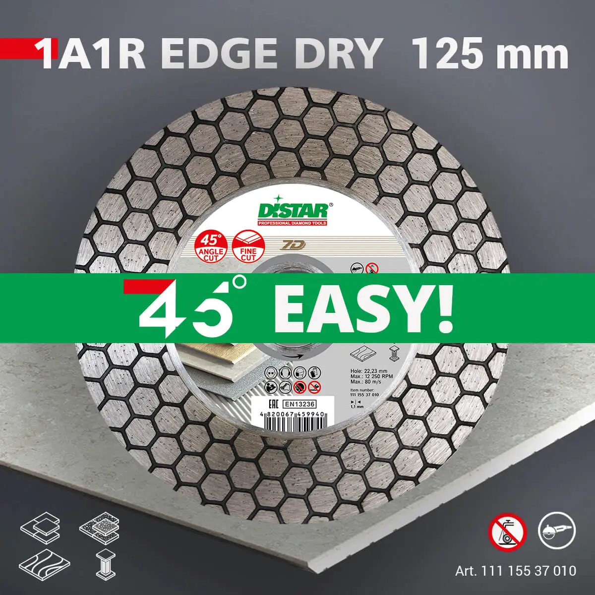 Dijamantna rezna ploča 1A1R 125 Edge Dry №7
