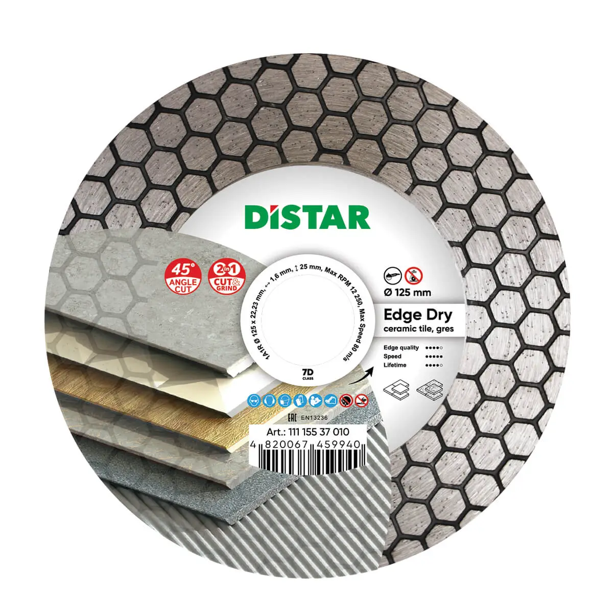 Dijamantna rezna ploča 1A1R 125 Edge Dry №1
