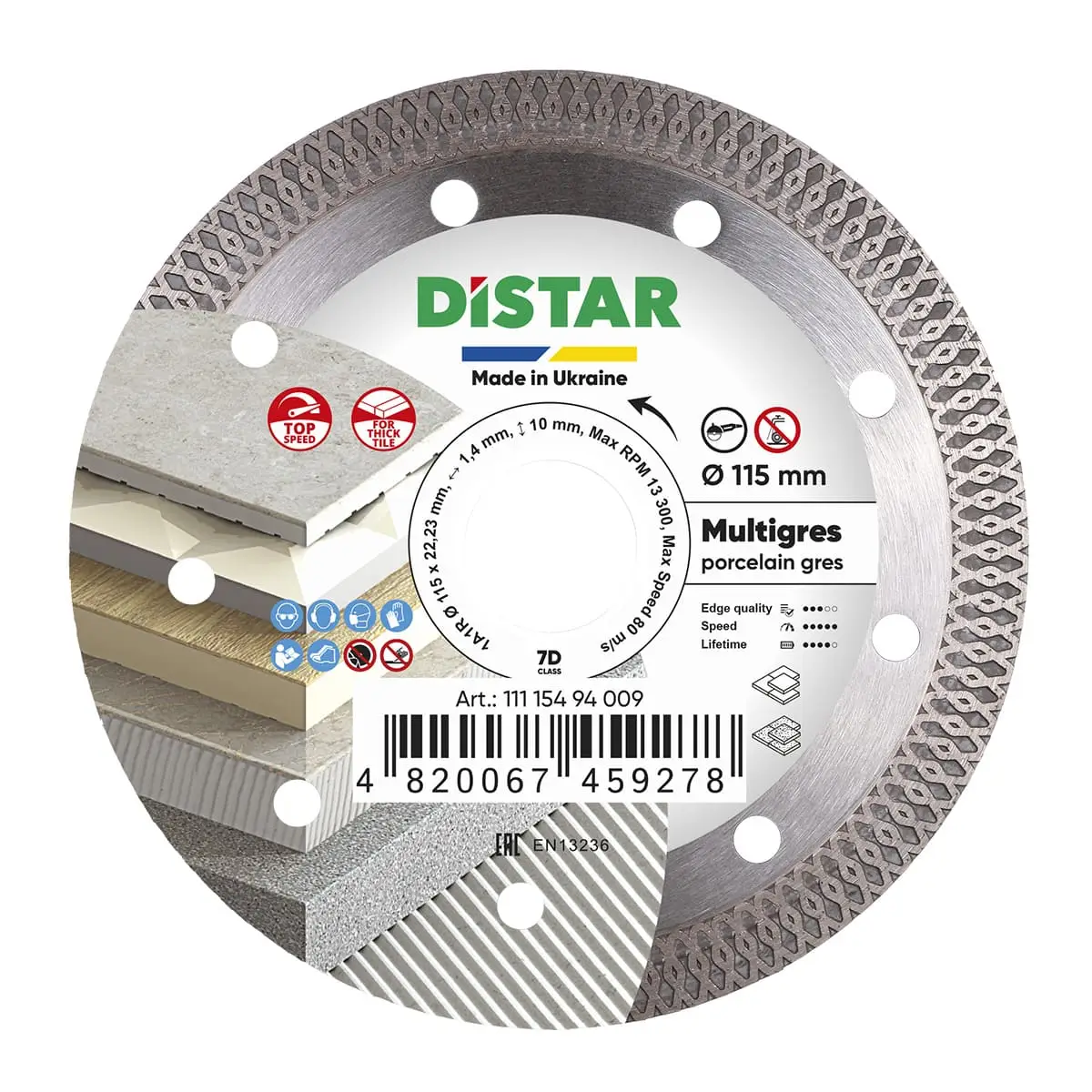 Dijamantna rezna ploča 1A1R 115 Multigres 1