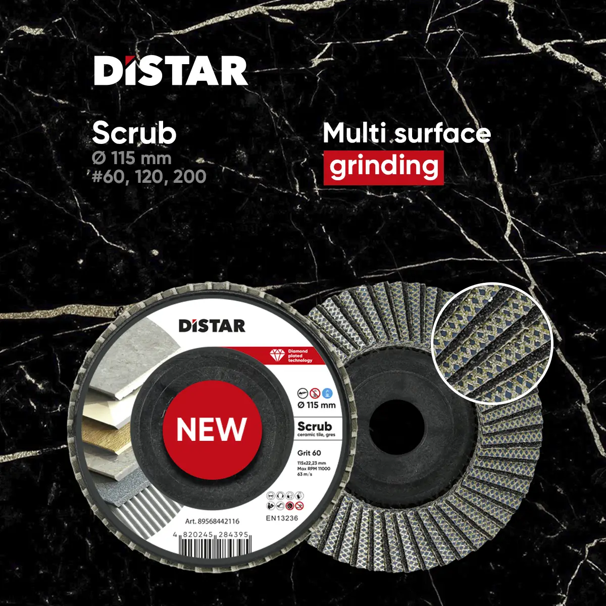 Dijamantni LAMELNI flap disk 115*22,23  #120 Scrub №7