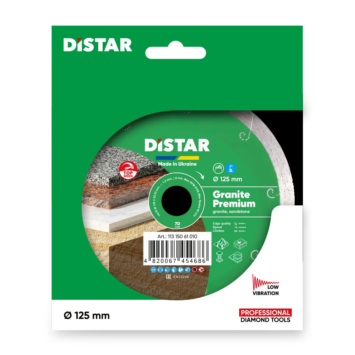 Dijamantna rezna ploča 1A1R 125 Granite Premium 1