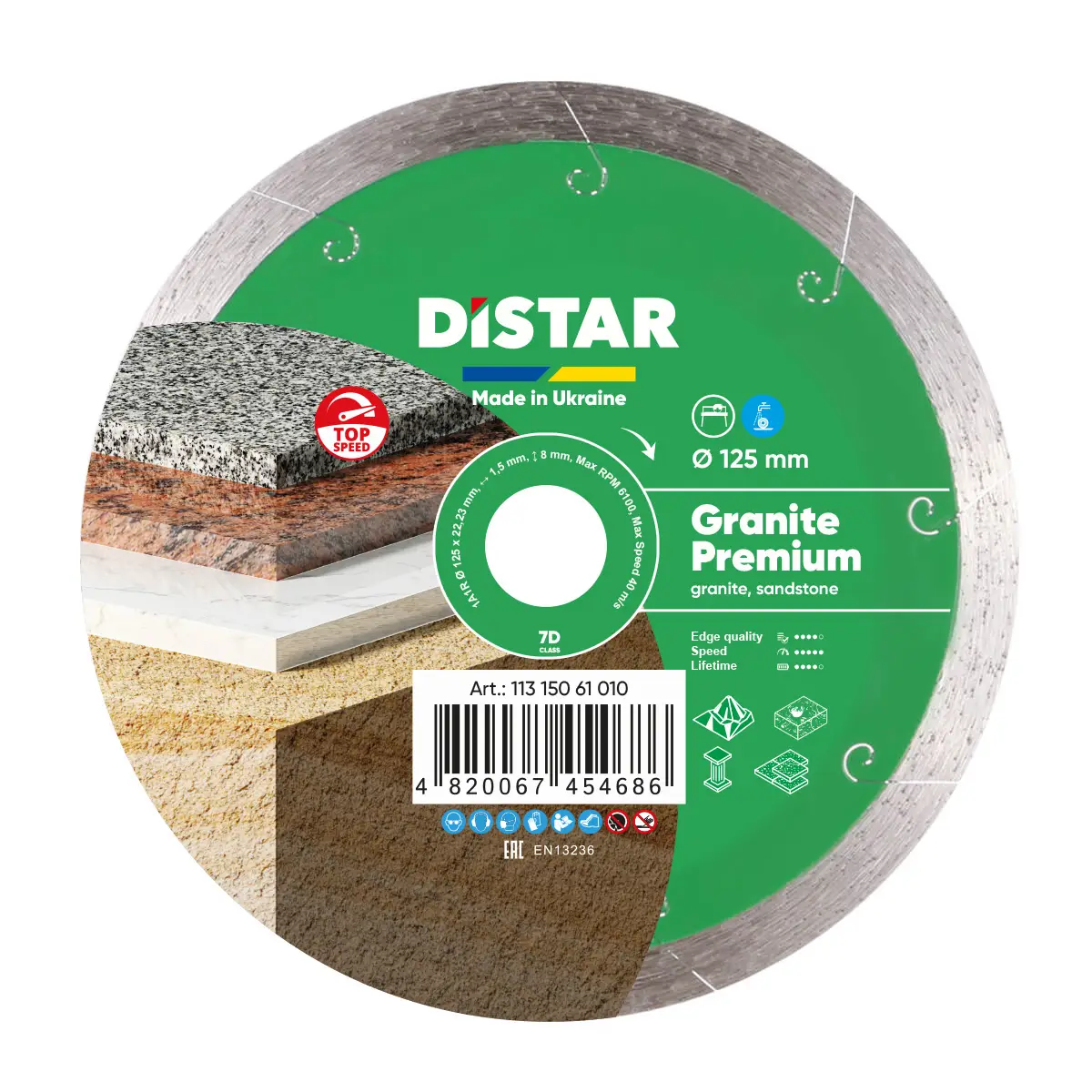 Dijamantna rezna ploča 1A1R 125 Granite Premium 1
