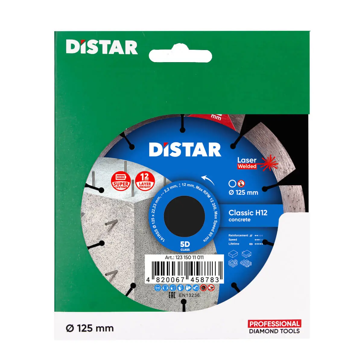 Dijamantna rezna ploča 1A1RSS 125 Classic H12 1