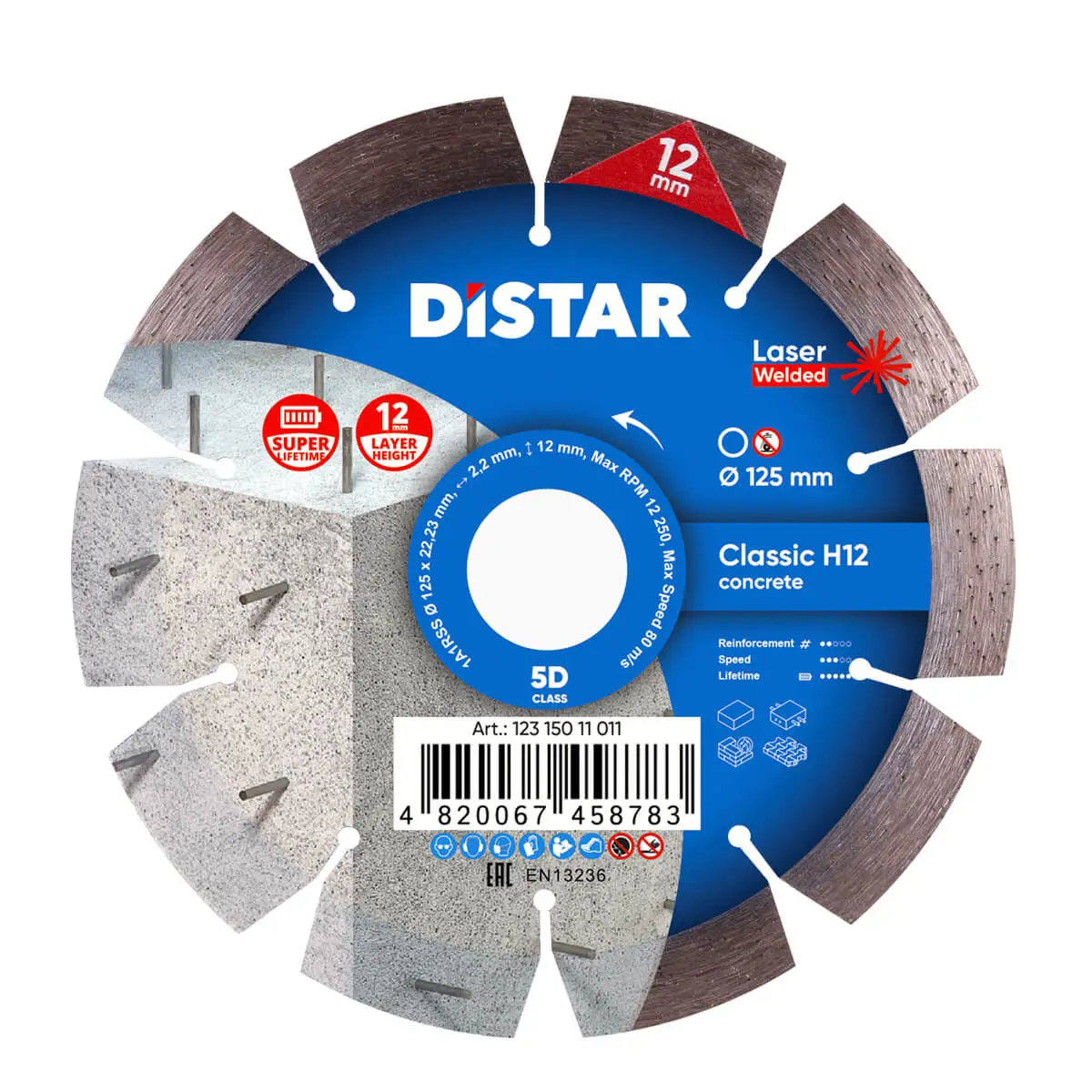 Dijamantna rezna ploča 1A1RSS 125 Classic H12 1