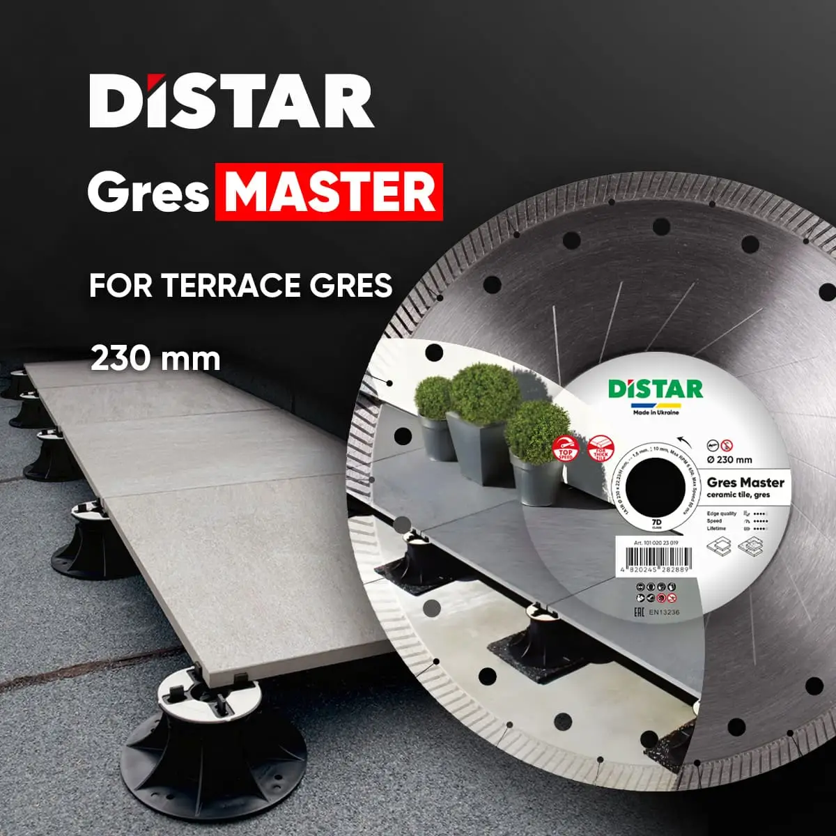 Dijamantni rezna ploča 1A1R 230x22,23/H Gres Master 1