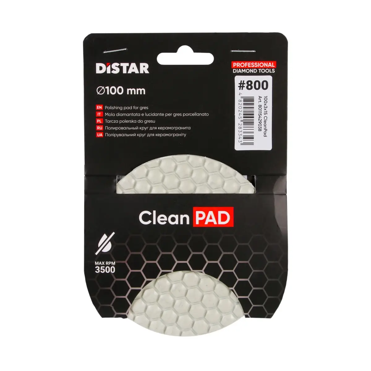 Brzi polirni jastučić za čisto brušenje 100x3x15 CleanPad #800 1