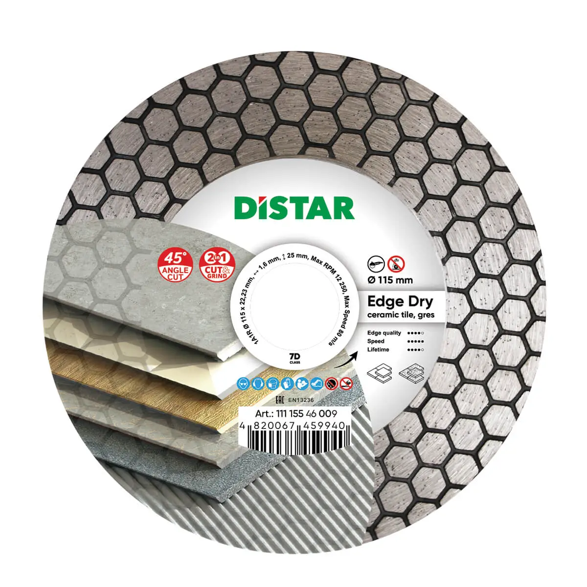 Dijamantna rezna ploča 1A1R 115 Edge Dry №1