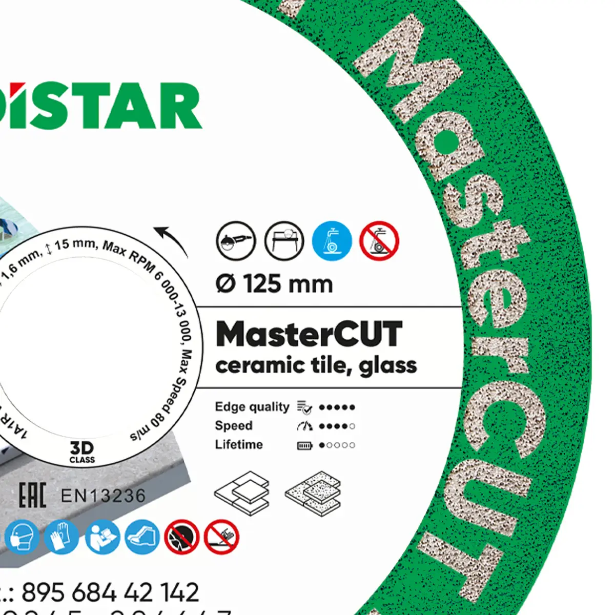 Dijamantna rezna ploča 1A1R V 125x22,23 MasterCUT №2