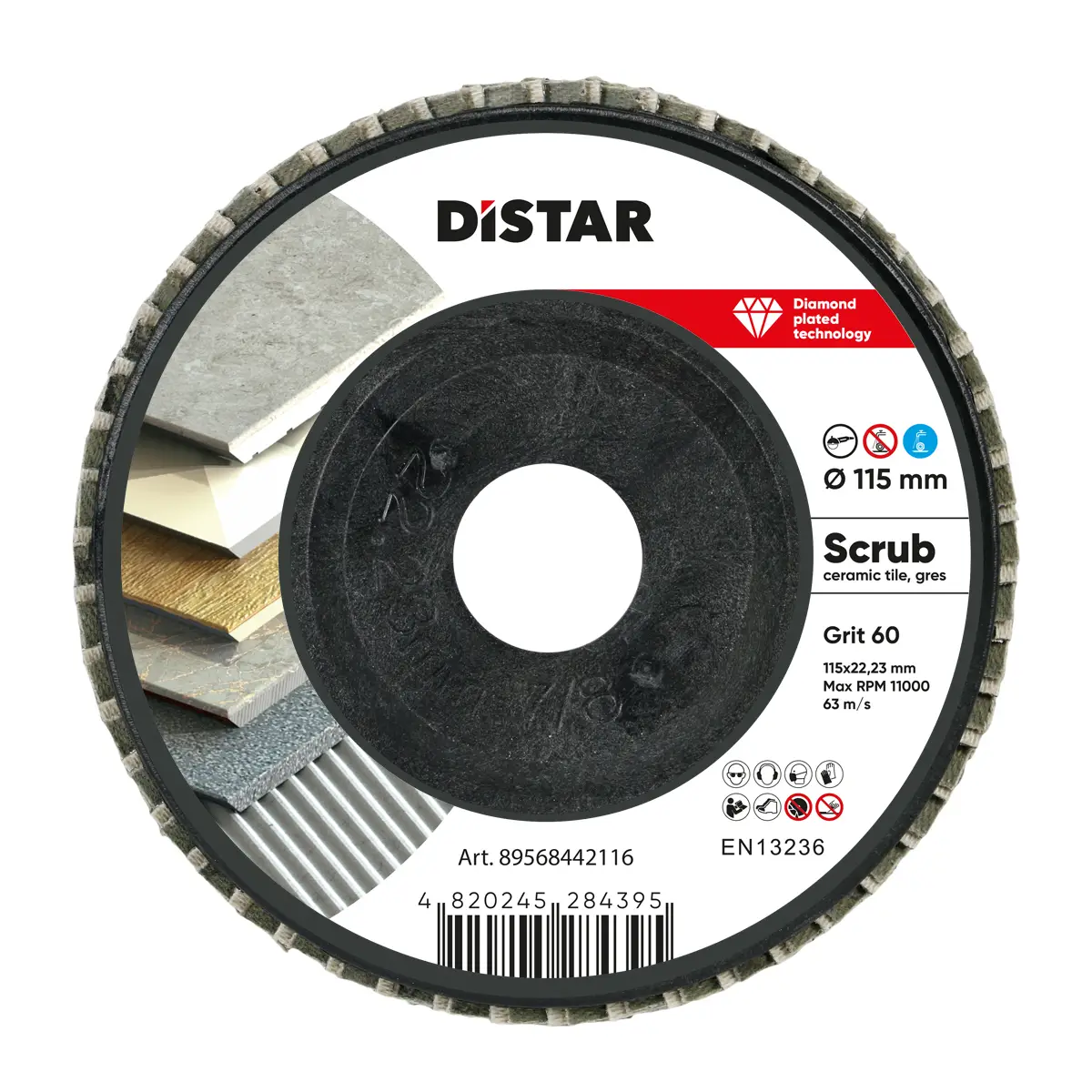 Dijamantni LAMELNI flap disk 115*22,23  #60 Scrub №4